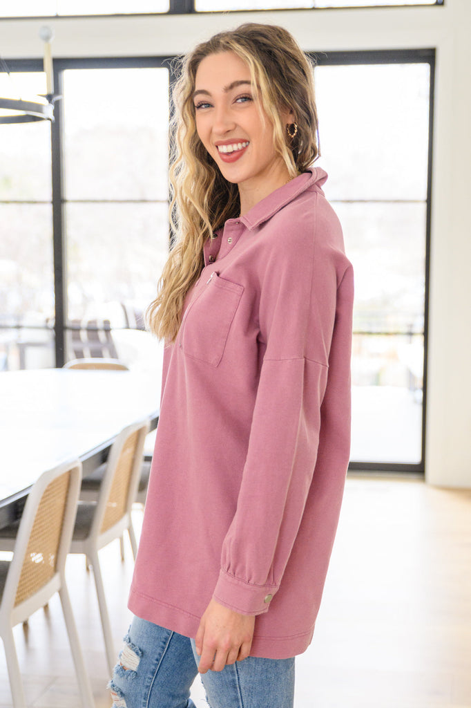 Sweet Crush Collar Pullover in Mauve-140 Sweaters-Timber Brooke Boutique, Online Women's Fashion Boutique in Amarillo, Texas