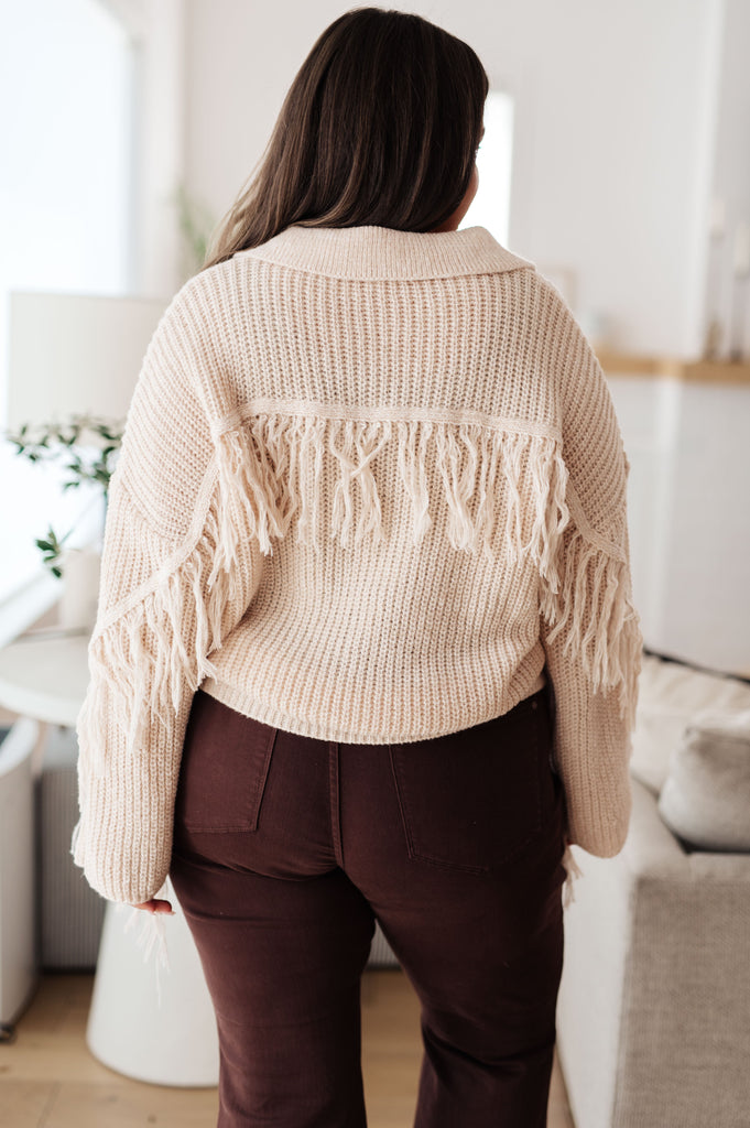 Sweet Surrender Fringe Sweater-Womens-Timber Brooke Boutique, Online Women's Fashion Boutique in Amarillo, Texas