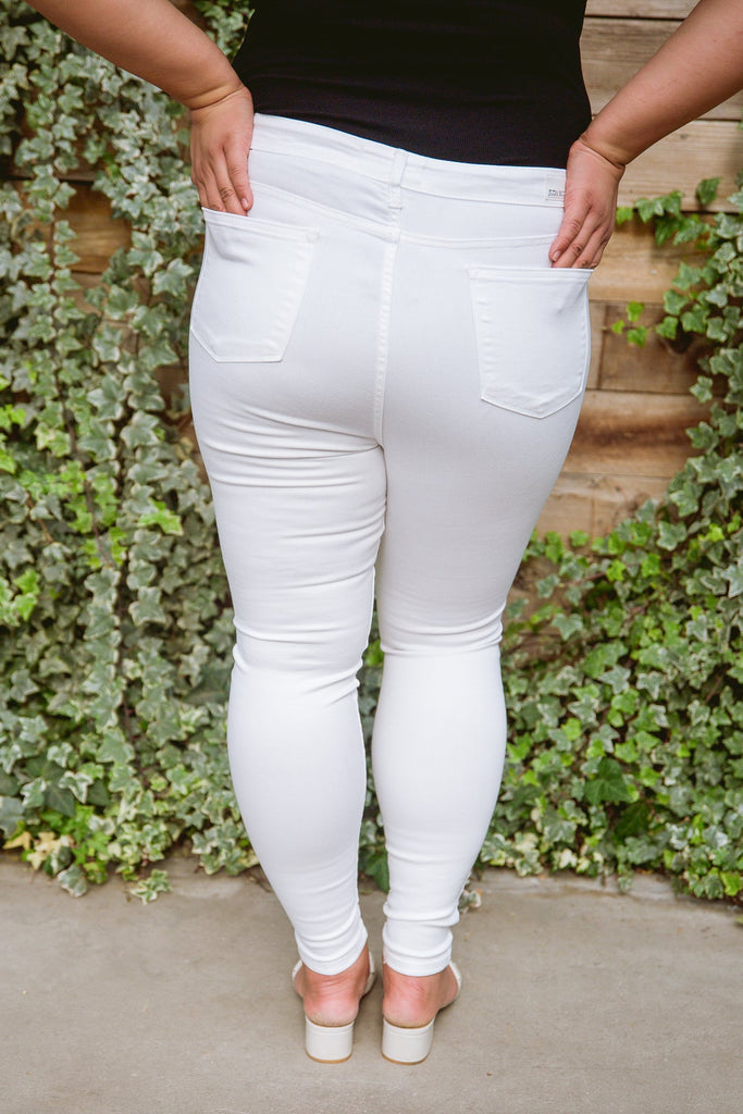 Talia High Waisted White Skinny Jeans-Womens-Timber Brooke Boutique, Online Women's Fashion Boutique in Amarillo, Texas