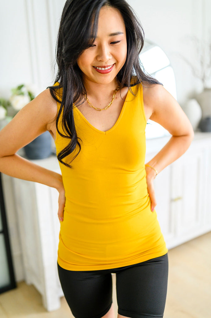 The Basics Reversible Longline Tank in Mustard-Womens-Timber Brooke Boutique, Online Women's Fashion Boutique in Amarillo, Texas