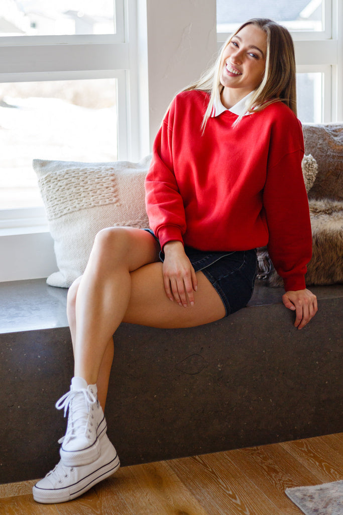 The Princeton Crew Neck Sweatshirt-Sweaters-Timber Brooke Boutique, Online Women's Fashion Boutique in Amarillo, Texas