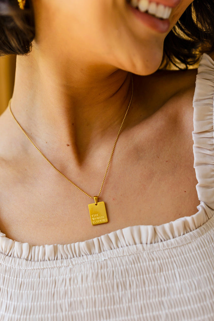 The World is Yours Pendant Necklace-Womens-Timber Brooke Boutique, Online Women's Fashion Boutique in Amarillo, Texas