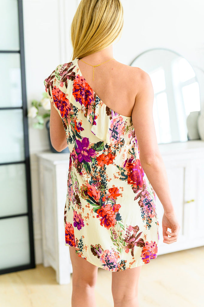 Total Wonder One Shoulder Floral Dress-Womens-Timber Brooke Boutique, Online Women's Fashion Boutique in Amarillo, Texas