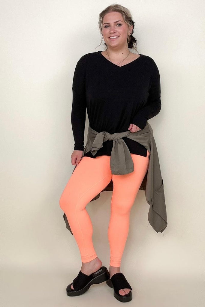 Zenana Premium Microfiber Wide Waistband Leggings-Leggings-Timber Brooke Boutique, Online Women's Fashion Boutique in Amarillo, Texas