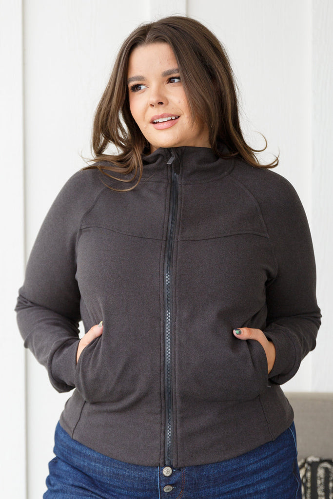 Where Are You Zip Up Jacket in Black-Womens-Timber Brooke Boutique, Online Women's Fashion Boutique in Amarillo, Texas