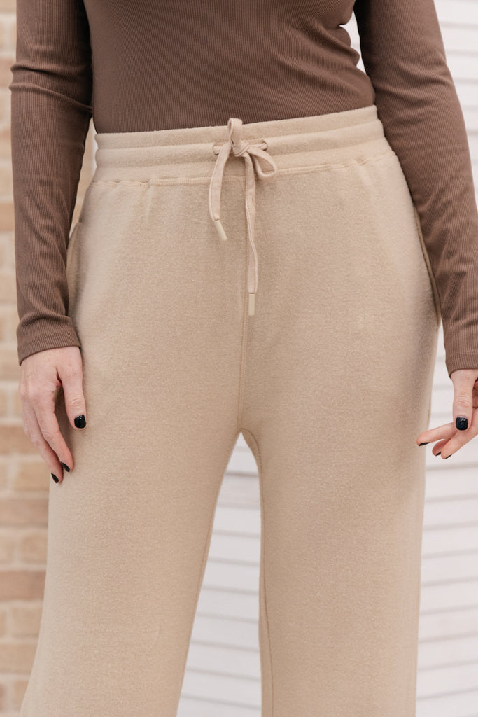 Wide Legged & Cozy Sweatpants in Sand-Womens-Timber Brooke Boutique, Online Women's Fashion Boutique in Amarillo, Texas
