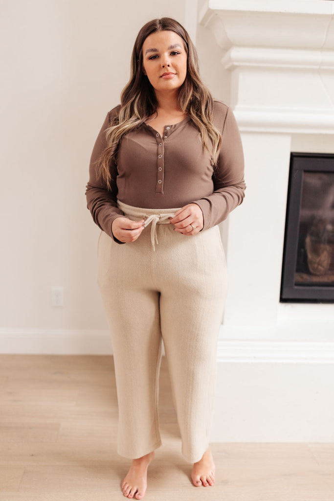 Wide Legged & Cozy Sweatpants in Sand-Womens-Timber Brooke Boutique, Online Women's Fashion Boutique in Amarillo, Texas