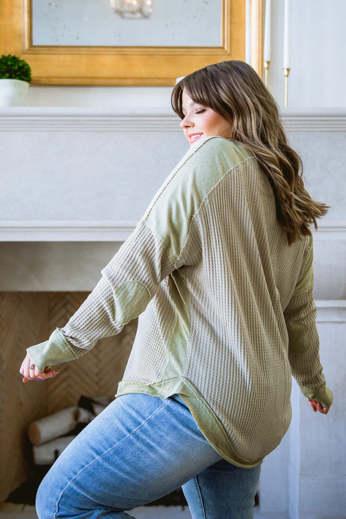 Winding Roads Top In Sage-Womens-Timber Brooke Boutique, Online Women's Fashion Boutique in Amarillo, Texas