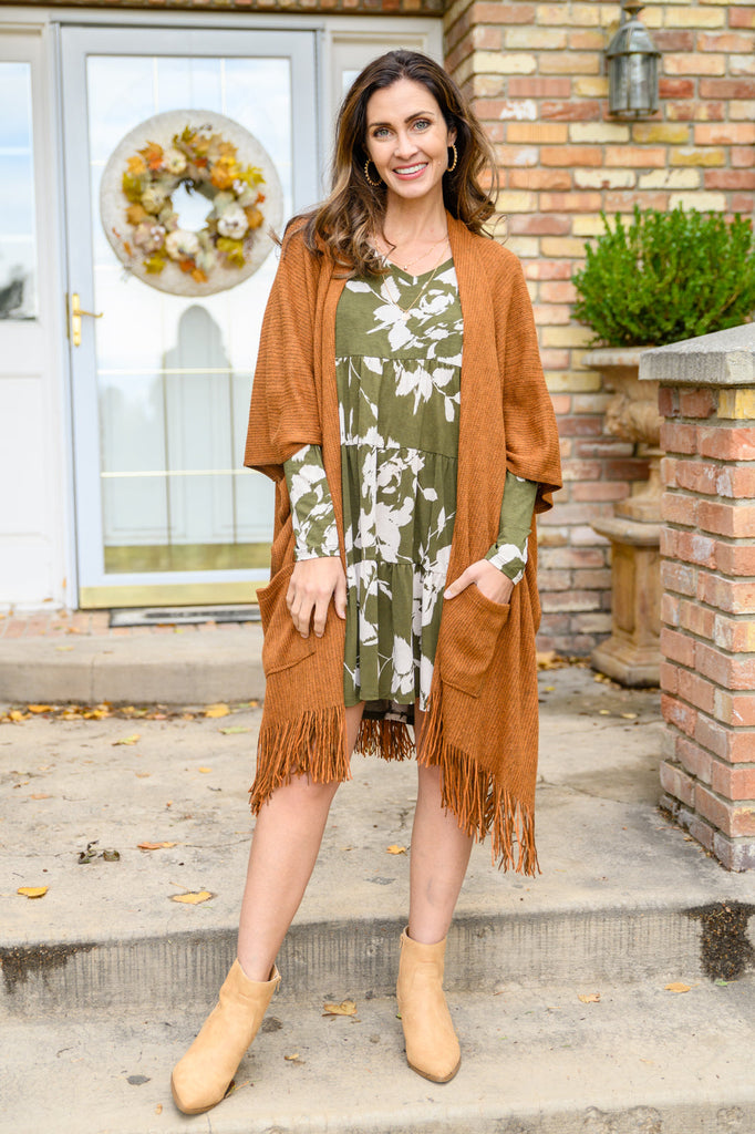 Worthwhile Moment Floral Tiered Dress In Olive-Womens-Timber Brooke Boutique, Online Women's Fashion Boutique in Amarillo, Texas