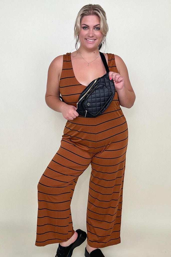 Round Neck Striped Sleeveless Wide Leg Jumpsuit-Jumpsuits-Timber Brooke Boutique, Online Women's Fashion Boutique in Amarillo, Texas