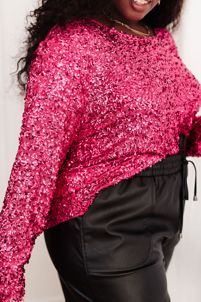 You Found Me Sequin Top in Fuchsia-Womens-Timber Brooke Boutique, Online Women's Fashion Boutique in Amarillo, Texas