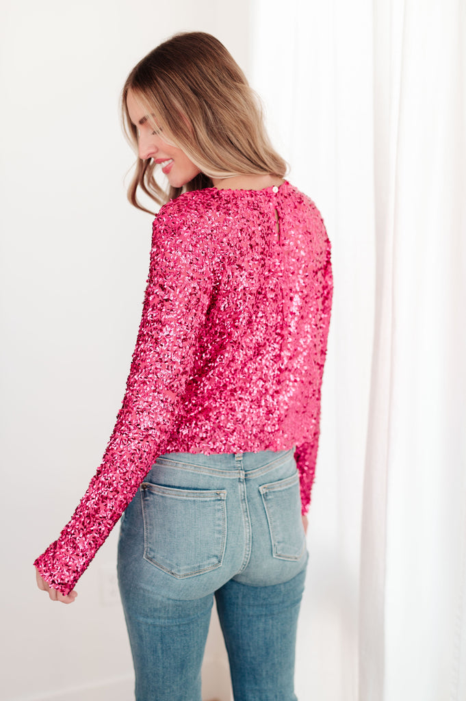 You Found Me Sequin Top in Fuchsia-Womens-Timber Brooke Boutique, Online Women's Fashion Boutique in Amarillo, Texas