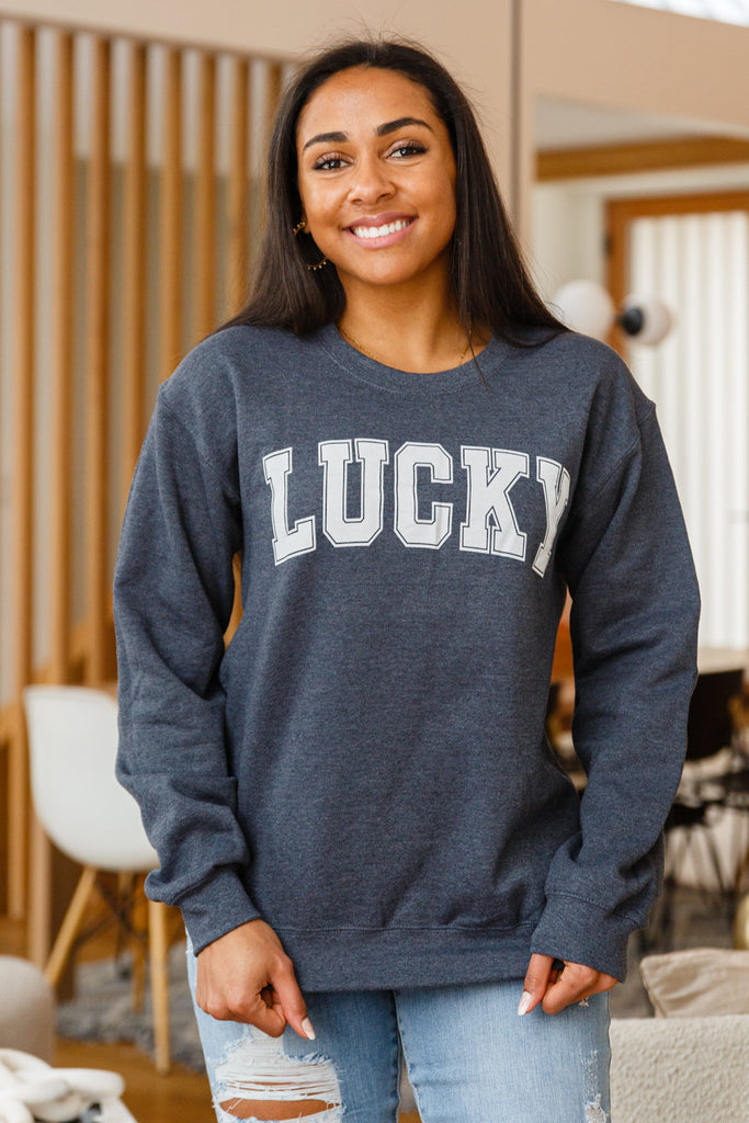 Your Lucky Crew Neck Sweater-Womens-Timber Brooke Boutique, Online Women's Fashion Boutique in Amarillo, Texas