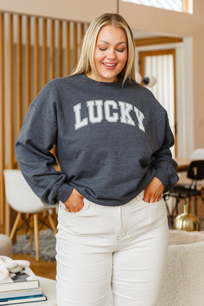 Your Lucky Crew Neck Sweater-Womens-Timber Brooke Boutique, Online Women's Fashion Boutique in Amarillo, Texas