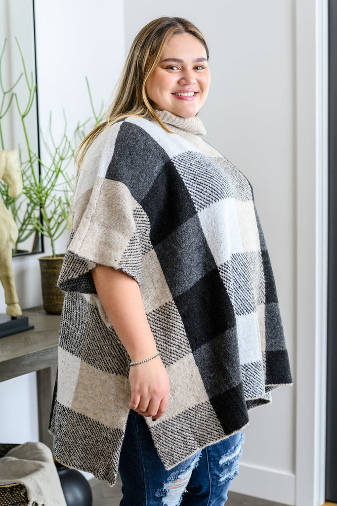Your Next Favorite Roll Neck Sweater Poncho-Womens-Timber Brooke Boutique, Online Women's Fashion Boutique in Amarillo, Texas