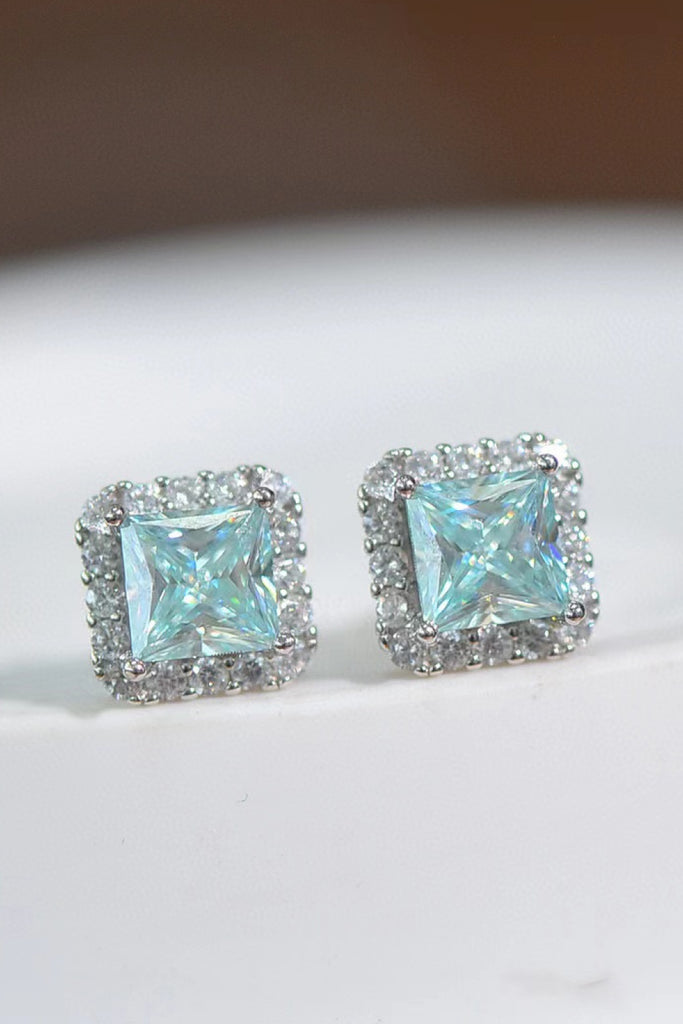 2 Carat Moissanite Square Earrings-Timber Brooke Boutique, Online Women's Fashion Boutique in Amarillo, Texas