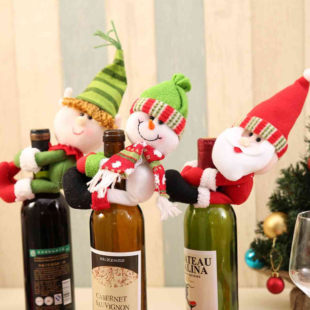 Christmas Gnome Wine Bottle Decoration-Timber Brooke Boutique, Online Women's Fashion Boutique in Amarillo, Texas