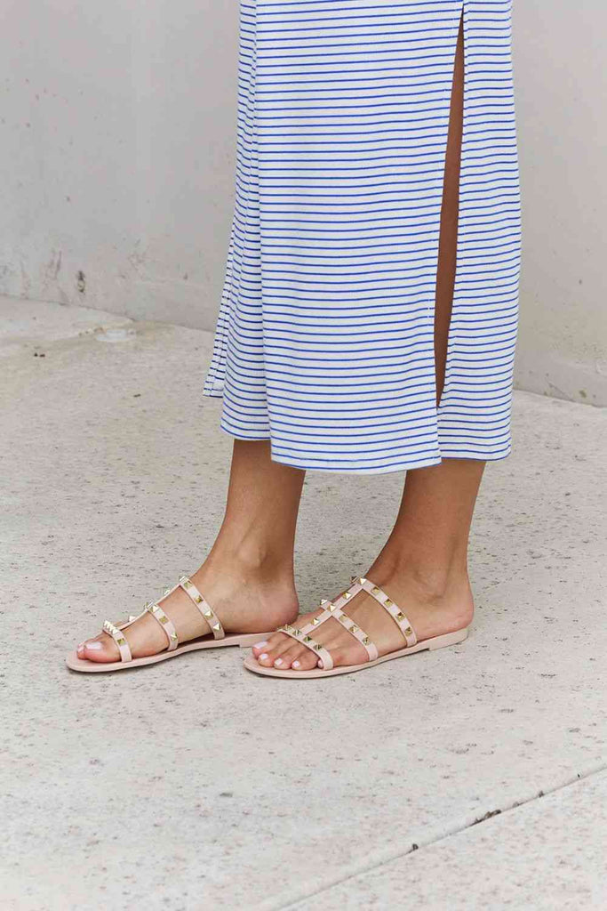 Forever Link Studded Cage Strap Slide Jelly Sandal-Timber Brooke Boutique, Online Women's Fashion Boutique in Amarillo, Texas