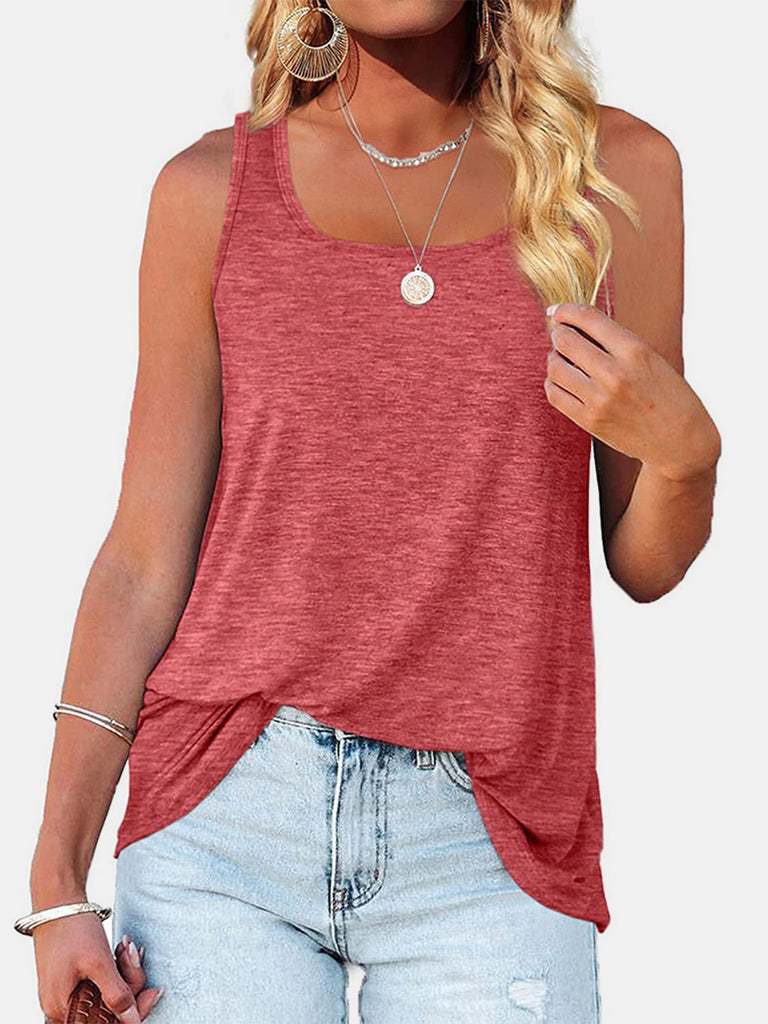Heathered Square Neck Tank-Timber Brooke Boutique, Online Women's Fashion Boutique in Amarillo, Texas