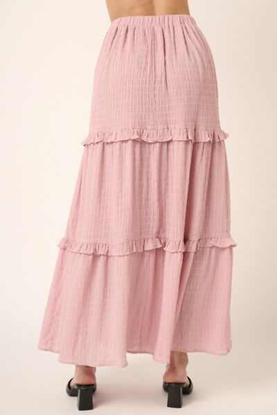 Mittoshop Drawstring High Waist Frill Skirt-Timber Brooke Boutique, Online Women's Fashion Boutique in Amarillo, Texas