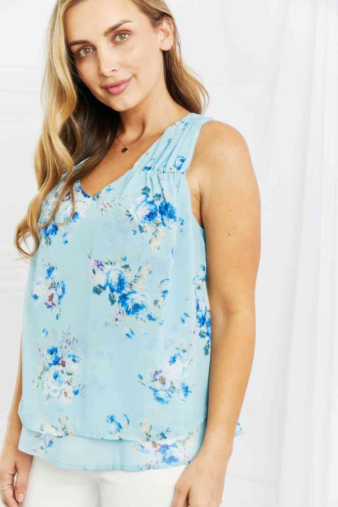 Sew In Love Off To Brunch Full Size Floral Tank Top-Timber Brooke Boutique, Online Women's Fashion Boutique in Amarillo, Texas