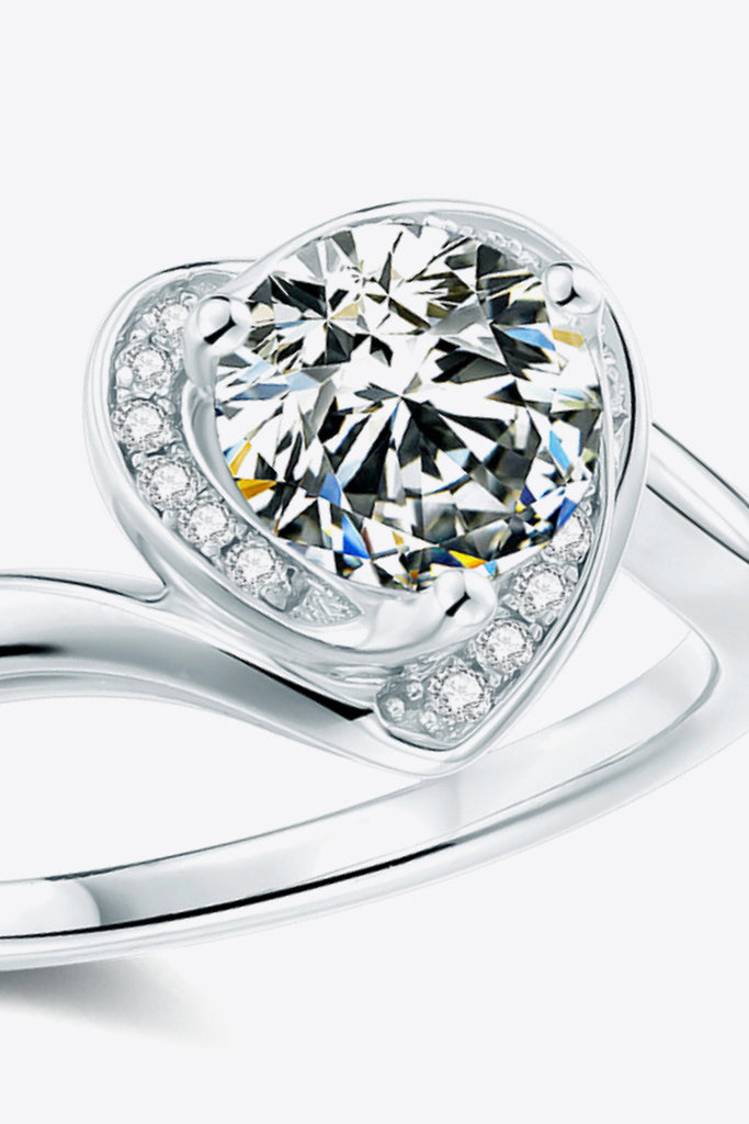 1 Carat Moissanite Heart Ring-Timber Brooke Boutique, Online Women's Fashion Boutique in Amarillo, Texas