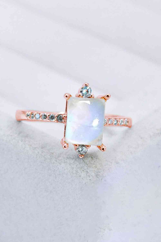 925 Sterling Silver Square Moonstone Ring-Timber Brooke Boutique, Online Women's Fashion Boutique in Amarillo, Texas