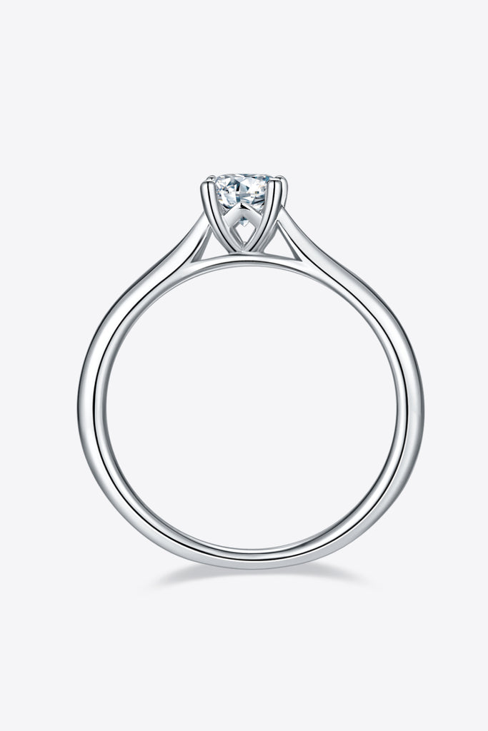 Moissanite 925 Sterling Silver Solitaire Ring-Timber Brooke Boutique, Online Women's Fashion Boutique in Amarillo, Texas