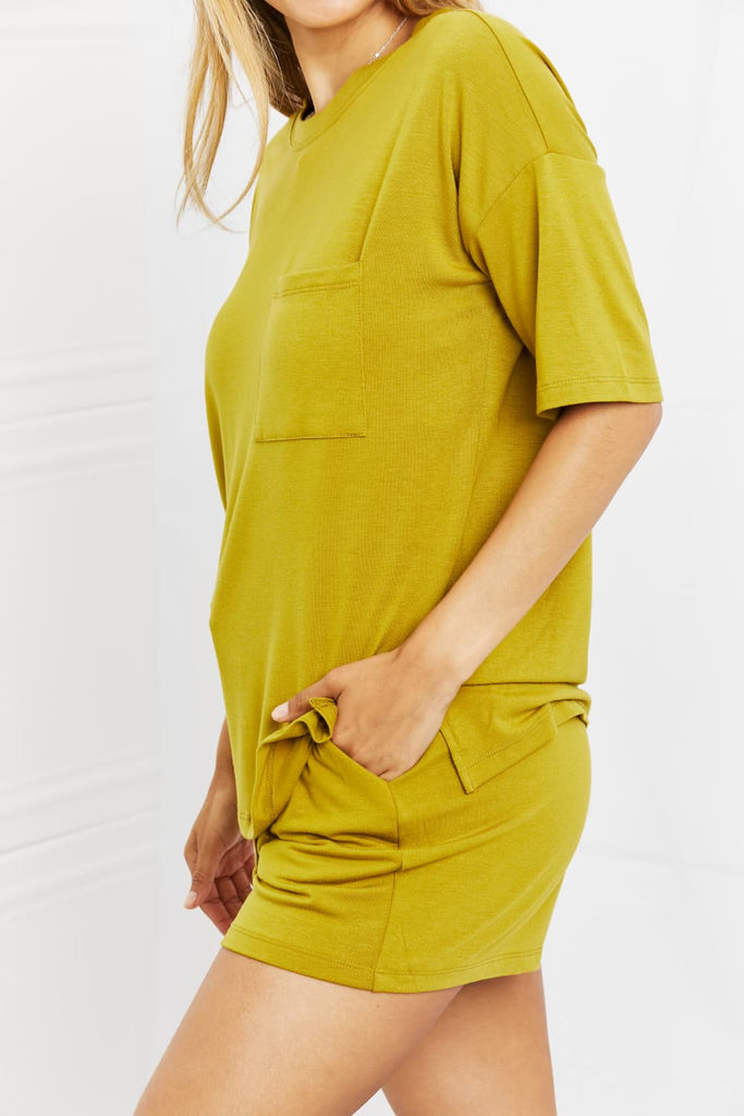 Zenana In The Moment Full Size Lounge Set in Olive Mustard-Timber Brooke Boutique, Online Women's Fashion Boutique in Amarillo, Texas