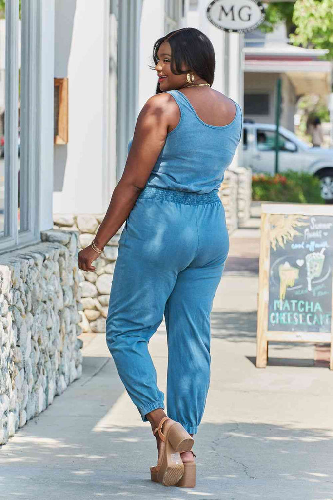 ODDI Full Size Acid Wash Casual Jumpsuit-Timber Brooke Boutique, Online Women's Fashion Boutique in Amarillo, Texas