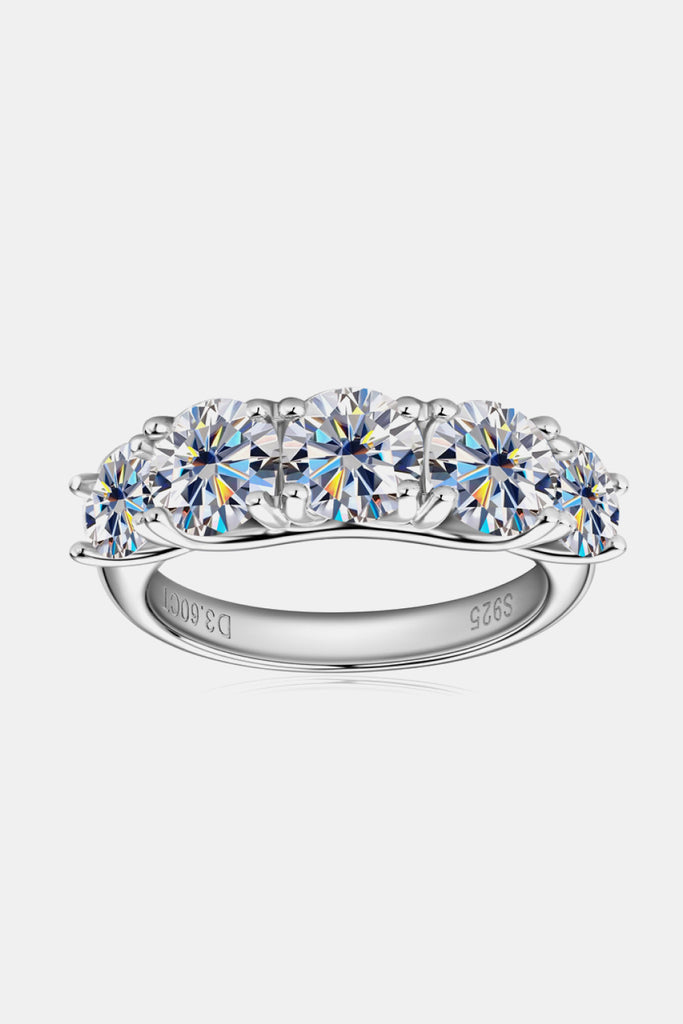 1 Carat Moissanite 925 Sterling Silver Half-Eternity Ring-Timber Brooke Boutique, Online Women's Fashion Boutique in Amarillo, Texas