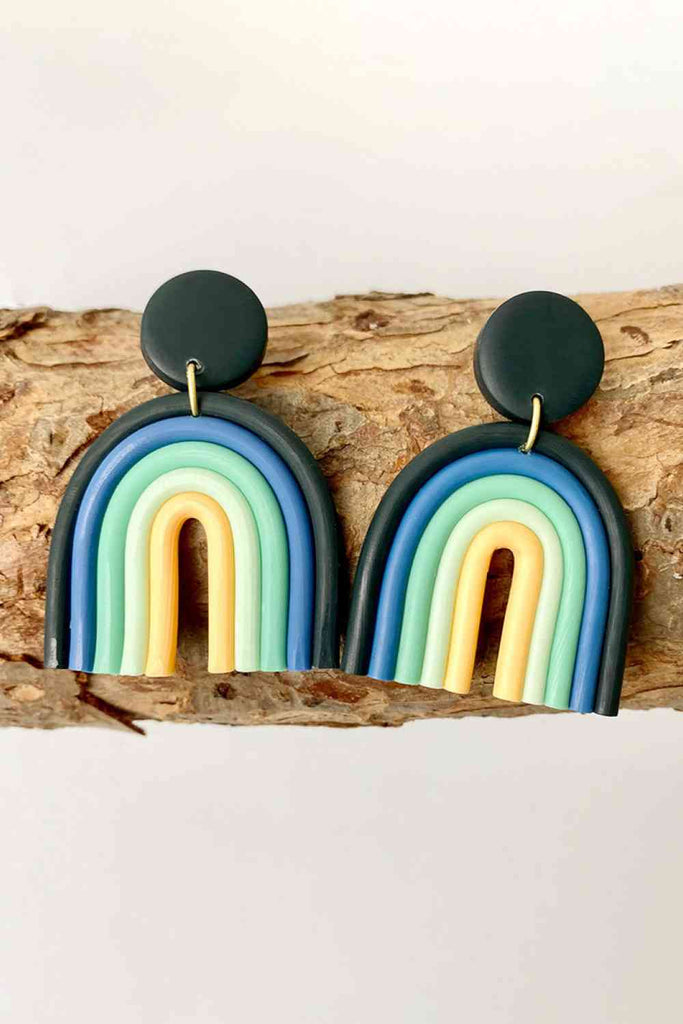 Rainbow Shape Dangle Earrings-Timber Brooke Boutique, Online Women's Fashion Boutique in Amarillo, Texas