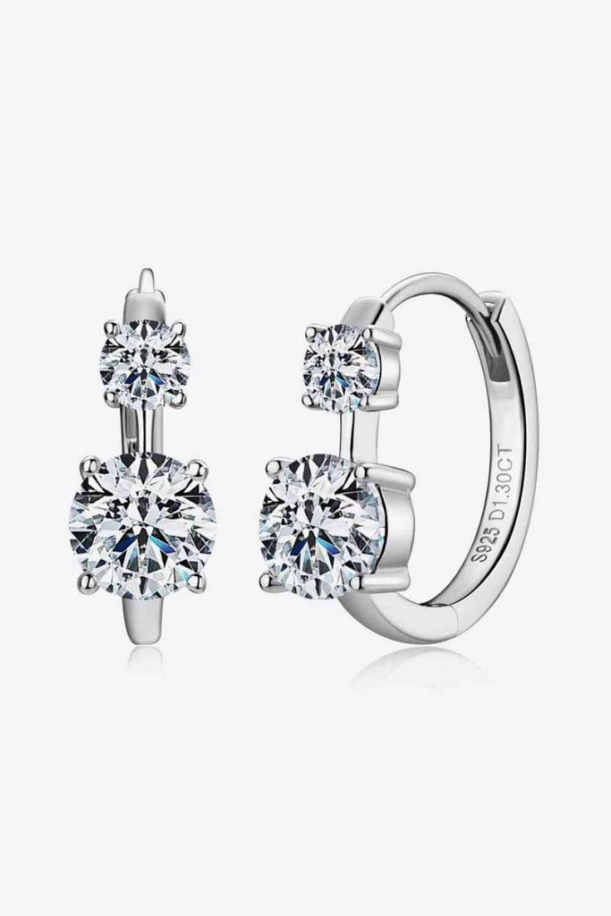 1.3 Carat Moissanite 925 Sterling Silver Earrings-Timber Brooke Boutique, Online Women's Fashion Boutique in Amarillo, Texas