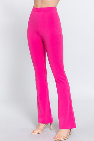 ACTIVE BASIC Waist Elastic Slim Flare Yoga Pants-Timber Brooke Boutique, Online Women's Fashion Boutique in Amarillo, Texas