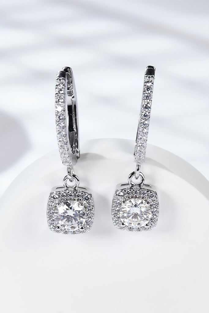 Moissanite Huggie Drop Earrings-Timber Brooke Boutique, Online Women's Fashion Boutique in Amarillo, Texas