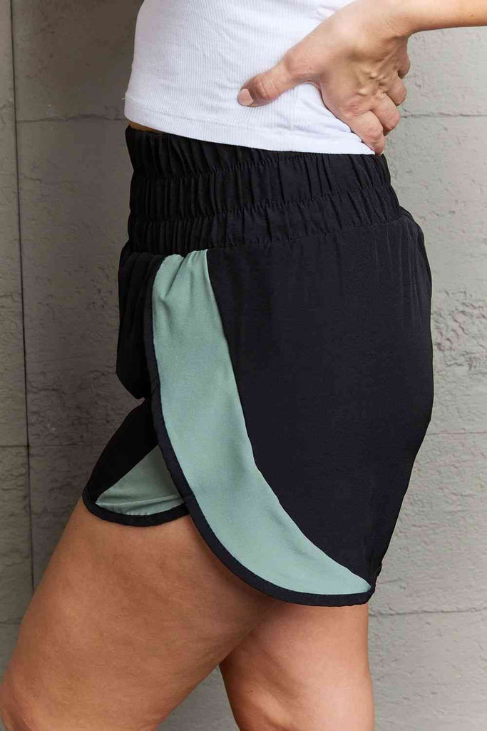 Ninexis Put In Work High Waistband Contrast Detail Active Shorts-Timber Brooke Boutique, Online Women's Fashion Boutique in Amarillo, Texas