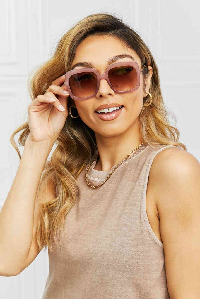 Square Metal-Plastic Hybrid Temple Sunglasses-Timber Brooke Boutique, Online Women's Fashion Boutique in Amarillo, Texas