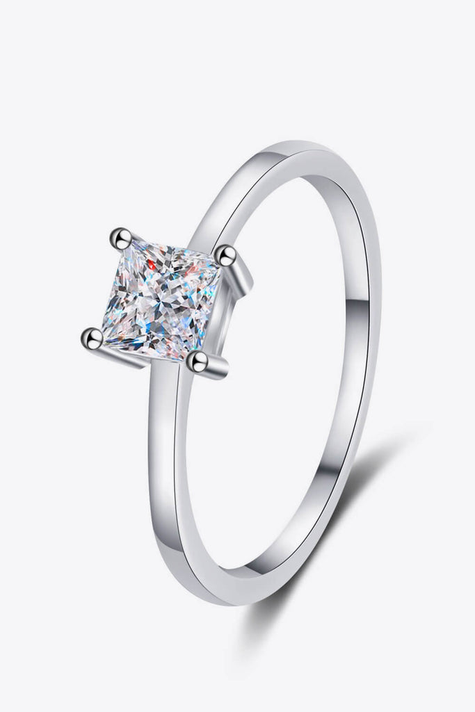 925 Sterling Silver Moissanite Solitaire Ring-Timber Brooke Boutique, Online Women's Fashion Boutique in Amarillo, Texas