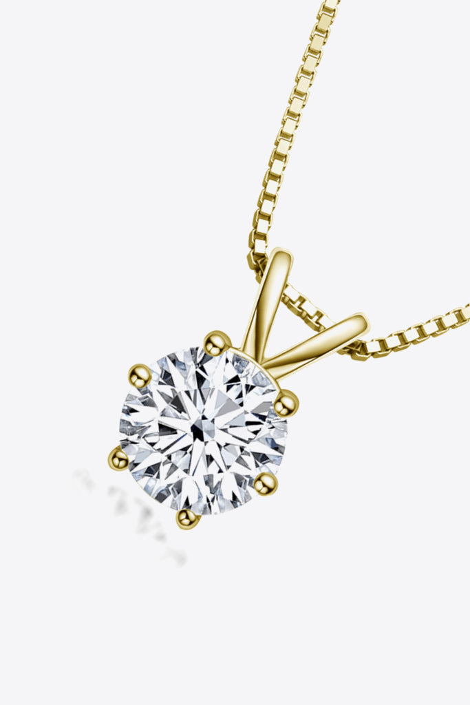 925 Sterling Silver 1 Carat Moissanite Pendant Necklace-Timber Brooke Boutique, Online Women's Fashion Boutique in Amarillo, Texas