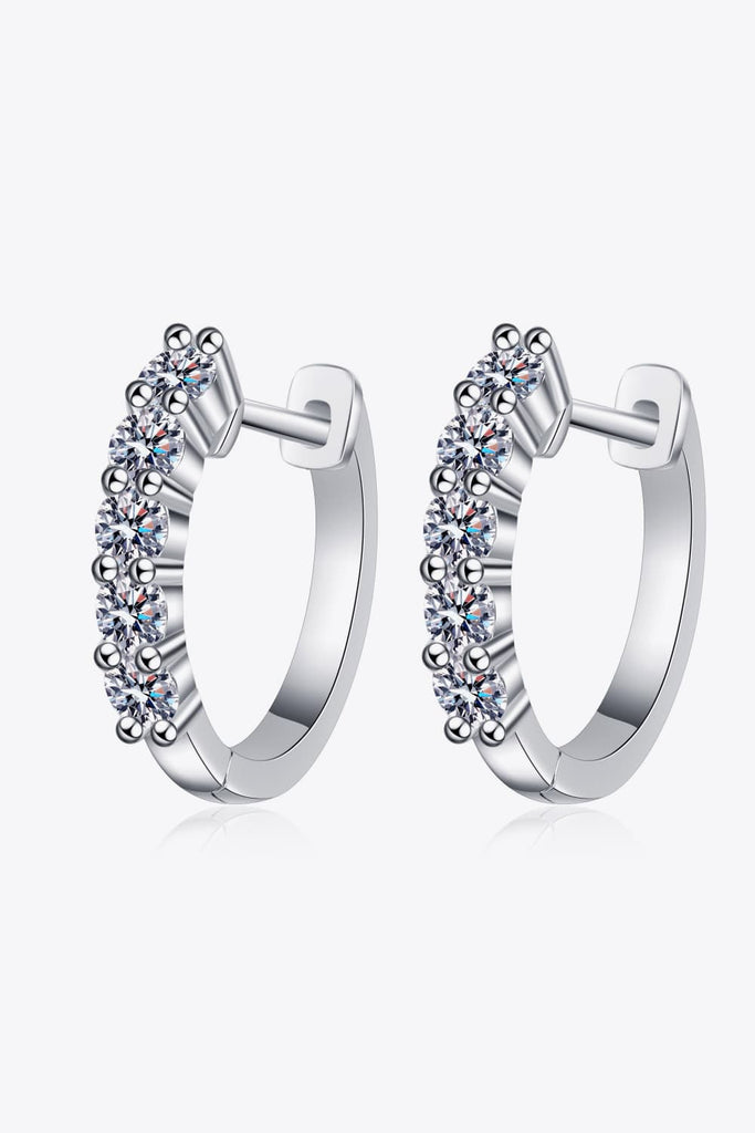 1 Carat Moissanite Hoop Earrings-Timber Brooke Boutique, Online Women's Fashion Boutique in Amarillo, Texas