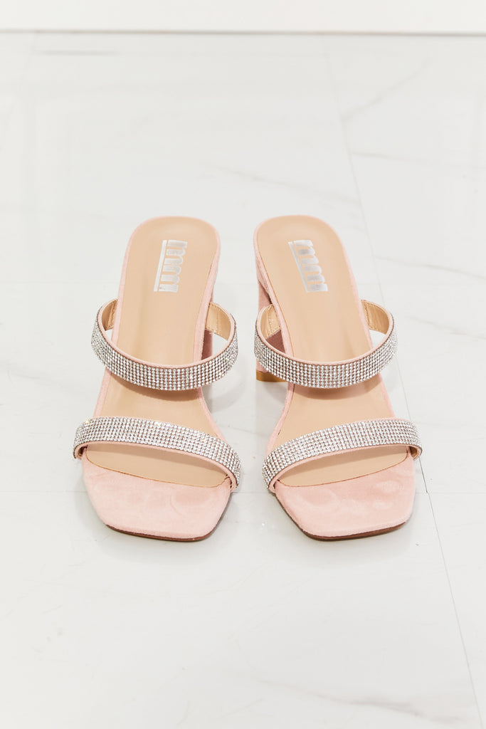 MMShoes Leave A Little Sparkle Rhinestone Block Heel Sandal in Pink-Timber Brooke Boutique, Online Women's Fashion Boutique in Amarillo, Texas