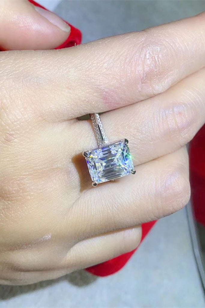 5 Carat Moissanite Platinum-Plated Ring-Timber Brooke Boutique, Online Women's Fashion Boutique in Amarillo, Texas