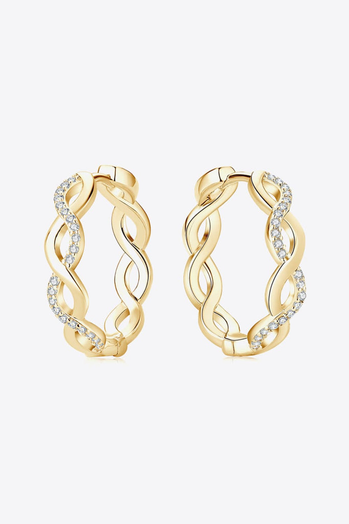 Moissanite Crisscross Hoop Earrings-Timber Brooke Boutique, Online Women's Fashion Boutique in Amarillo, Texas