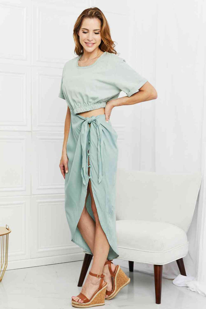 HEYSON Make It Work Cut-Out Midi Dress in Mint-Timber Brooke Boutique, Online Women's Fashion Boutique in Amarillo, Texas