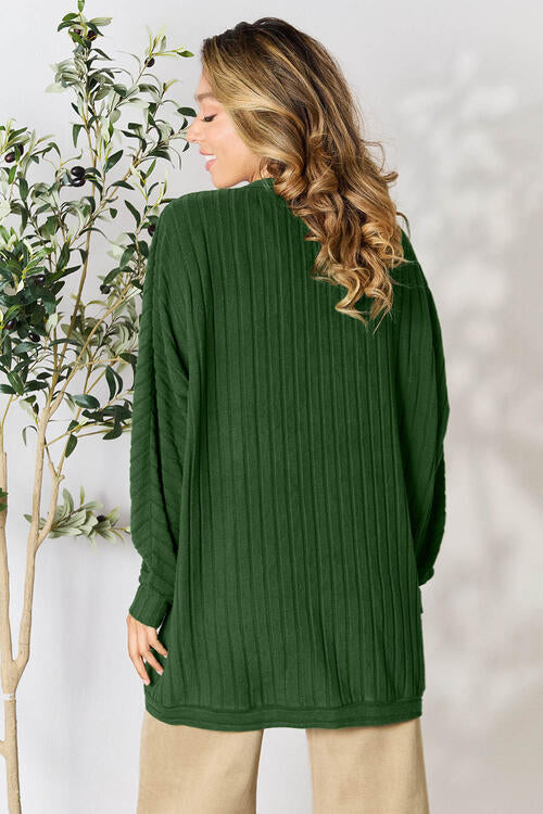 Basic Bae Full Size Ribbed Cocoon Cardigan-Timber Brooke Boutique, Online Women's Fashion Boutique in Amarillo, Texas