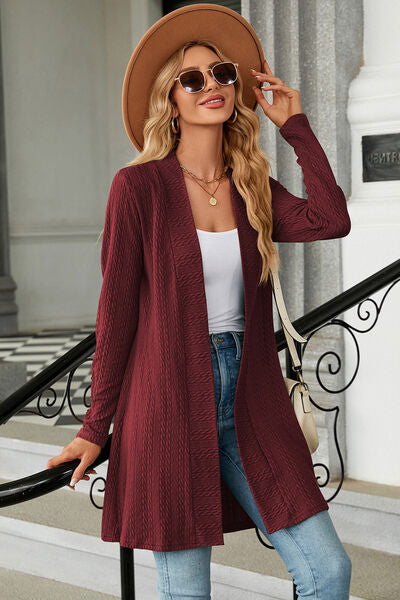 Open Front Long Sleeve Cardigan-Timber Brooke Boutique, Online Women's Fashion Boutique in Amarillo, Texas