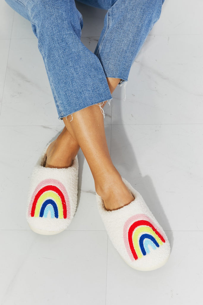 MMShoes Rainbow Plush Slipper-Timber Brooke Boutique, Online Women's Fashion Boutique in Amarillo, Texas