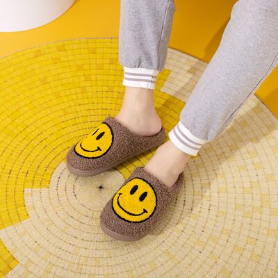 Melody Smiley Face Slippers-Timber Brooke Boutique, Online Women's Fashion Boutique in Amarillo, Texas