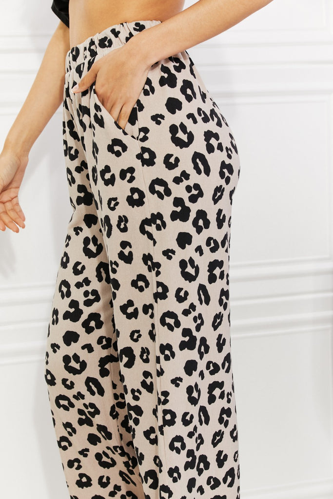 BOMBOM Seeing Spots Leopard Wide Leg Pants-Timber Brooke Boutique, Online Women's Fashion Boutique in Amarillo, Texas