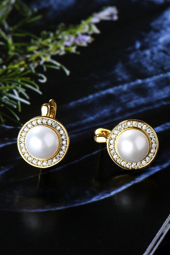 Moissanite Pearl 925 Sterling Silver Earrings-Timber Brooke Boutique, Online Women's Fashion Boutique in Amarillo, Texas